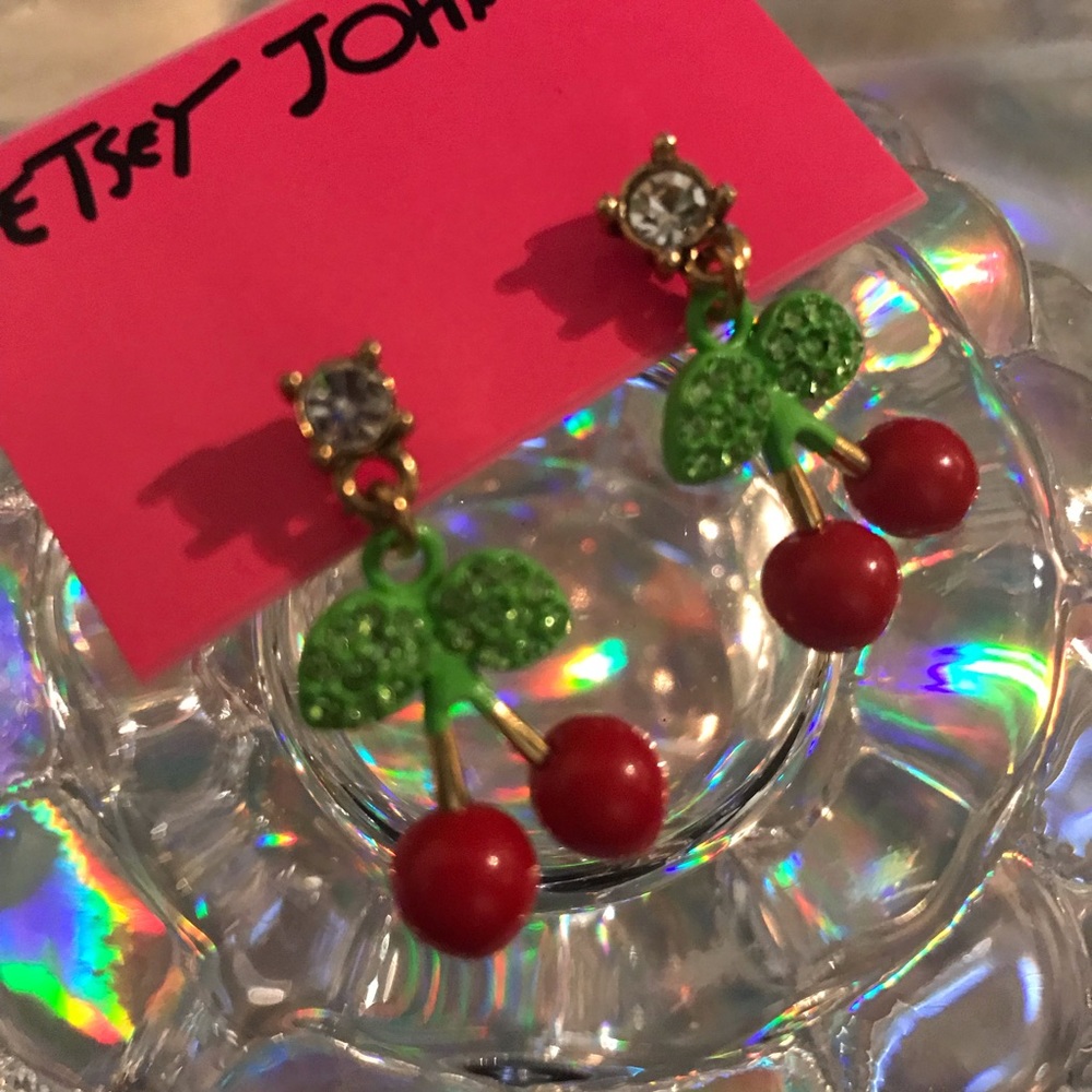 Red Cherry earrings retro vintage Betsey Johnson